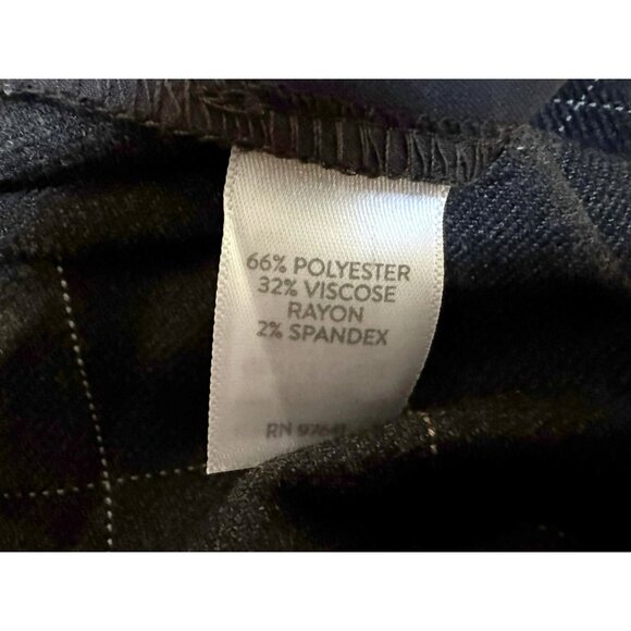 J. Jill Window Pane Plaid Wide Leg Trousers Dress Pants Plus 24W Dark Charcoal - Picture 6 of 6